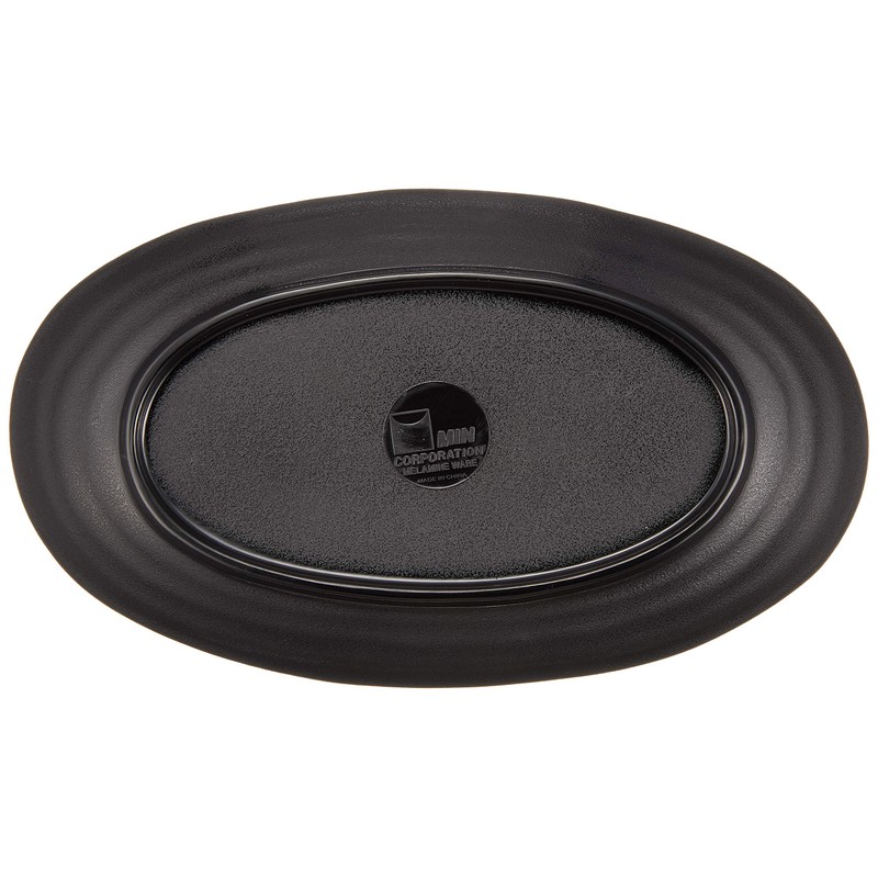 MIN Melamine Wear Black Oval Plate, Large M11-135