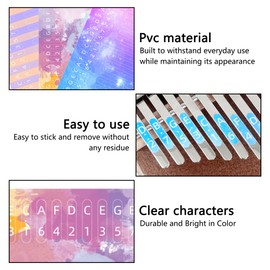 Musiin Kalimba Thumb Piano 17 tone note stickers, suitable for beginners to learn music gifts, colorful sound stickers, starry sky, stripes, watercolor (3 packs)