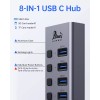Lionwei Universal 8-Port Powered USB C Hub USB 3.0x6+SD/TF Card