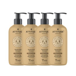 ATTITUDE Natural Deodorizing Shampoo for Cat & Dog, Vegan and Cruelty-Free, Grooming Products, Lavender, 16 Fl Oz (Pack of 4)