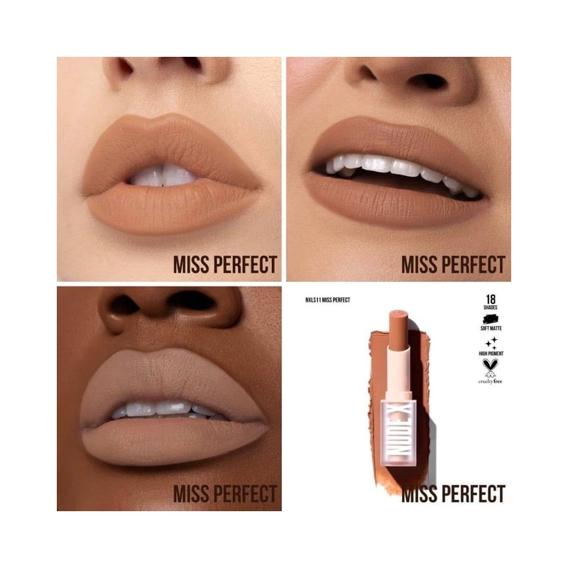 Lápiz labial Beauty Creations Nude x lipstick miss perfect larga