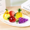 YWHL Glass Purple Grape Figurines, Handcraft Art Glass Fruit Decor