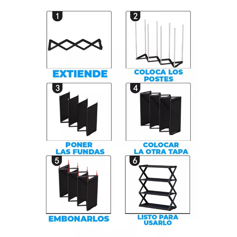 EGTMA Zapatera Organizador Rack Zapatos 4 Niveles