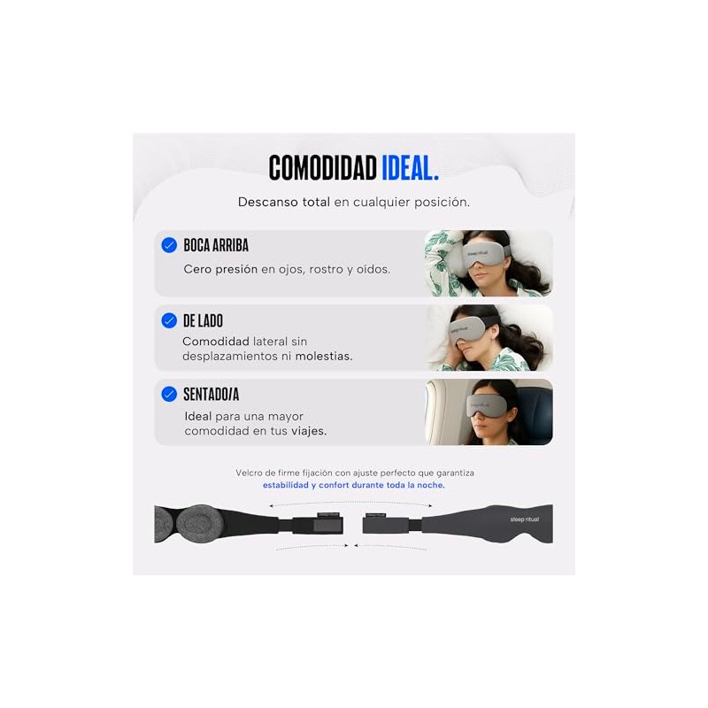 Sleep Ritual Antifaz Premium para Dormir con Tecnología Blackout
