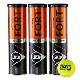 DUNLOP FORT CLAY COURT Packung mit 12 Bolas, 3 Dosen x 4 B√§lle