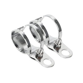 Anki HappiGo ANKIA 1 Pair Universal Metal Motorcycle Turn Signal Indicator Light Bulb Lamp Mounting Brackets Clamp Holder Support for 30-45mm Front Fork Accessories (Turn Signal Brackets-White)