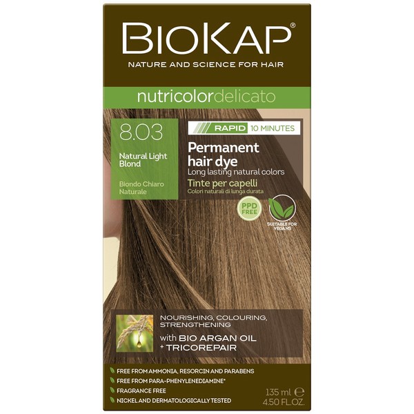 BioKap Nutricolor Delicato Rapid Hair Dye 135ml - Natural Light Blond 8.03