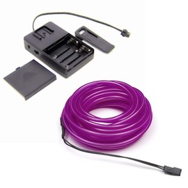 10m/32.8ft Extra Large 5.0 mm Thick - Purple Neon LED Light Glow EL Wire - Powered by 6V - Sound Active - Craft Neon Wire String Light for DIY Project Costume Accessories Cosplay