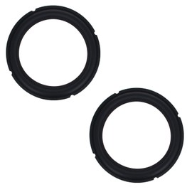 Fielect 2Pcs 8 Inch Black Notch Speaker Rubber Edge Surround Rings Replacement Parts for Speaker Repair or DIY