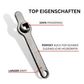 Radiator vent key Bleed Key, Heater Bleed Key, Stable & Robust, Universal for All Radiators - 5 mm, Made of Stainless Steel