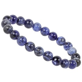 Eledoro Genuine Gemstone Beads, Chakra Bracelet, PowerBead, Stretch Bead Bracelet, 8 mm, 17 centimeters, Gemstone, Sodalite