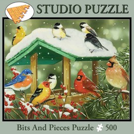 Bits and Pieces - 500 Piece Jigsaw Puzzle for Adults - Winter Treats - 500 pc Birds Jigsaw by Artist William Vanderdasson