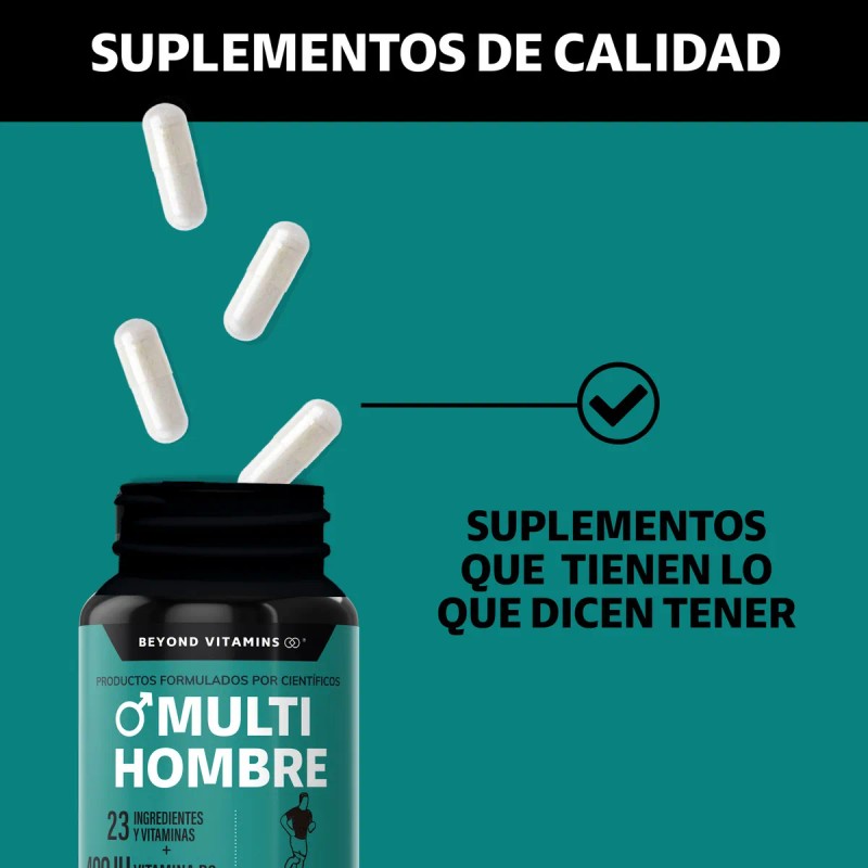 Multi Vitaminico para Hombres con Biotina, Manganeso, Te Verde, L