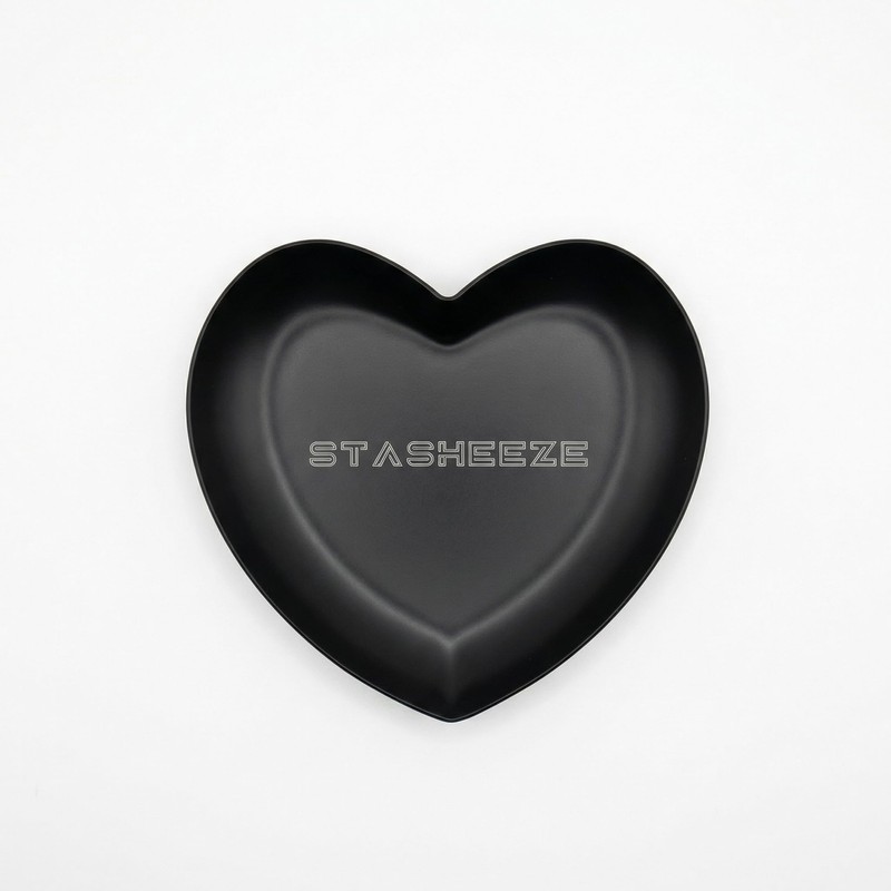 Stasheeze Heart Shaped Rolling Tray Metal, 9x8cm, Small Portable Organiser