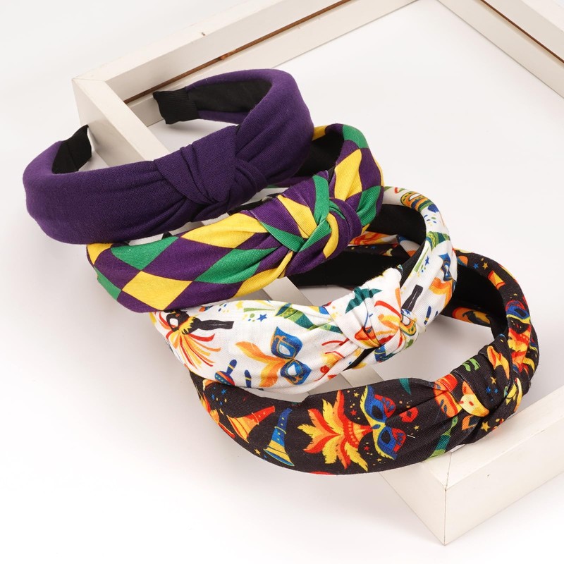 Ardorchid Mardi Gras Headbands for Women Crown Fleur De Lis