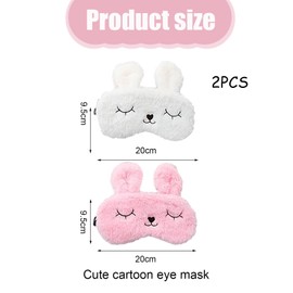 2 Stück Augenmaske Schlafmaske,Kinder,Sleeping Mask,3D Süße Hase Plüsch Schlafbrille Augenbinde,Mädchen,zum Schlafen,Breathable Tiere Eyeshade,mit Verstellbares Gummiband Schlafmasken Augenabdeckung
