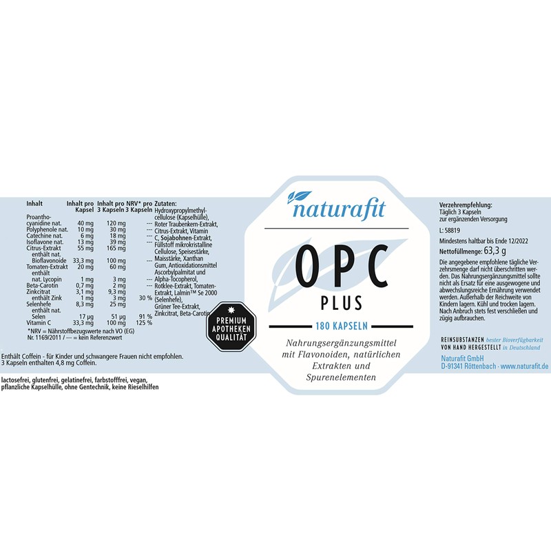 naturafit OPC Plus Capsules, Pack of 180 Capsules