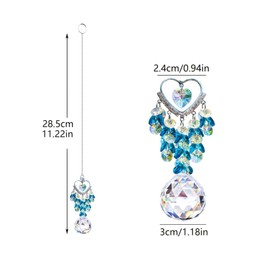 FengFaer Colorful Crystal Rhinestones Suncatcher Window Hang Pendant, Crystal Drops Ball Prisms Ornament，Crystal Prism Suncatcher Window Hanging Indoor Outdoor Patio Garden Decor