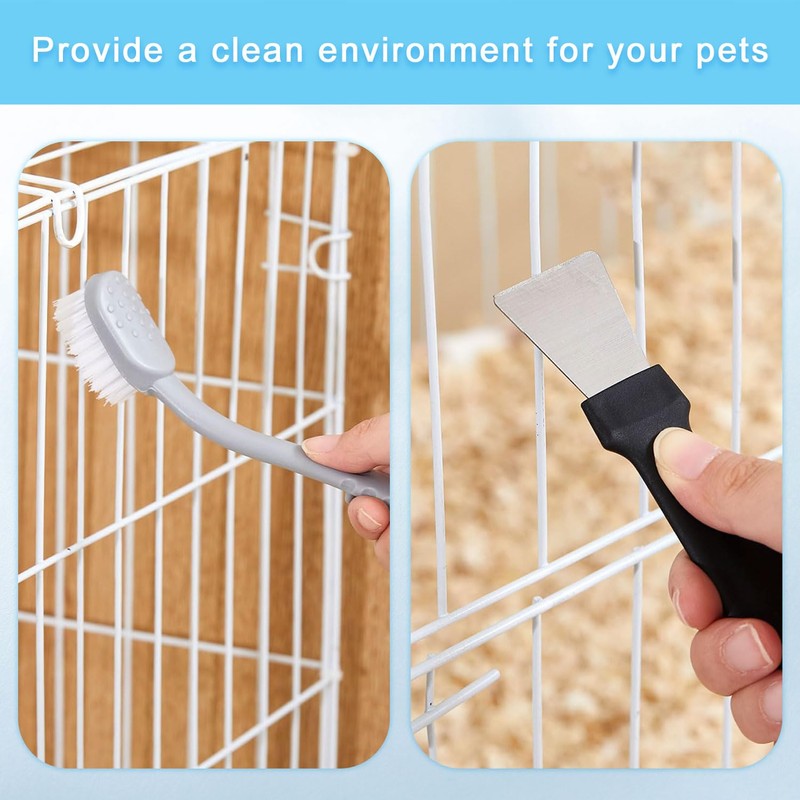 Bird Cage Cleaner Bird Cage Brush with Two Brush Heads