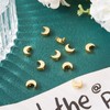 Boutigem 10Pcs Moon Beads for Jewelry Making Moon Shaped 18K
