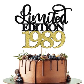 Leetaivie Edición Limitada 1989 - Decoración para tartas de feliz cumpleaños 35, para hombres y mujeres, 35 años/35 y fabulosa decoración para pasteles, suministros de decoración para fiestas de cumpleaños 35