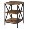 Segawe 24'' End Side Table with Storage Shelf and X-Shaped