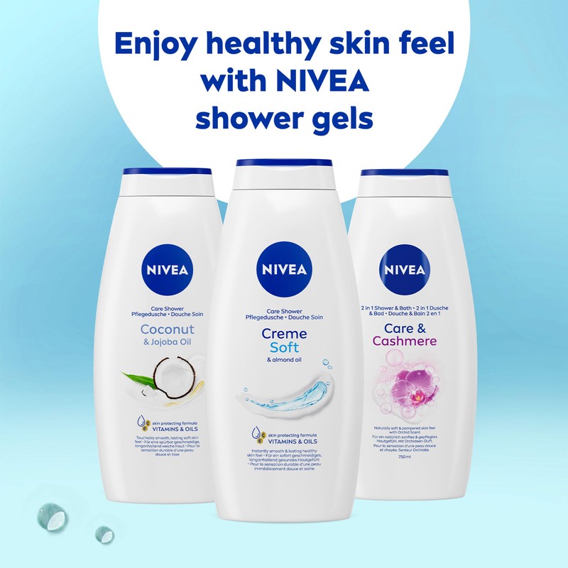 NIVEA Care Shower Creme Soft (750 ml), Caring Body Wash