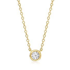 Ross-Simons 0.15 Carat Bezel-Set Lab-Grown Diamond Necklace in 18kt Gold Over Sterling. 16 inches