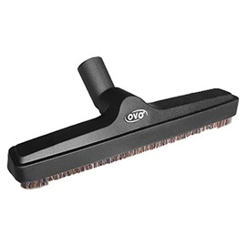 OVO Universal Vacuum Cleaner Floor Brush for Hard Surface with Natural Bristles, 12 inch, 1 1/4 inch (32mm) Inner Diameter, Fits All, Black