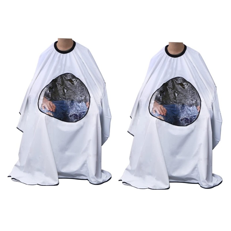 Baluue 2pcs Salon Hair Cutting Cape Viewing Window Lightweight Hairdressing