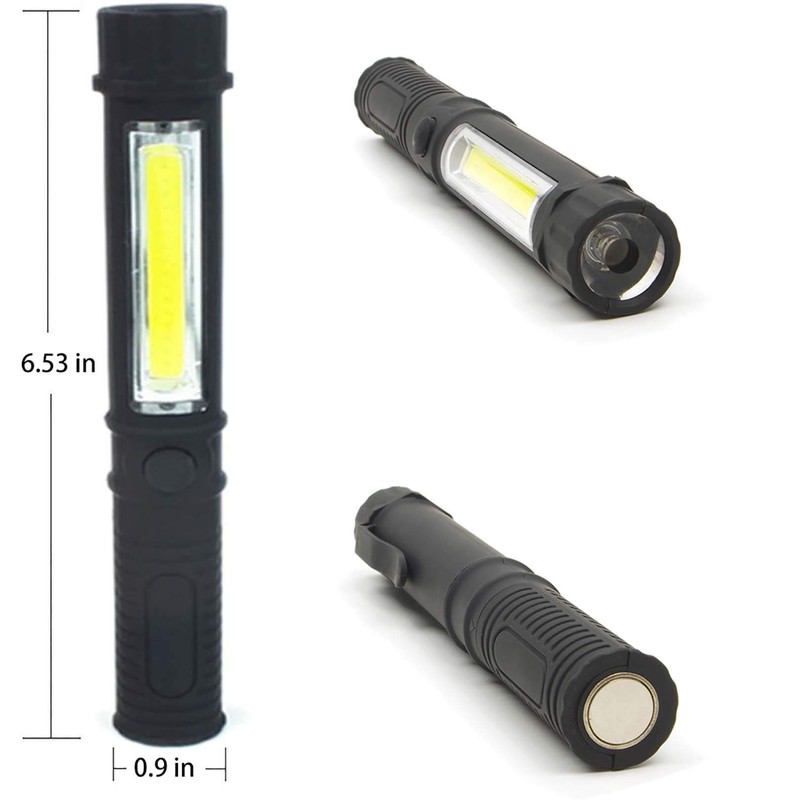 COB LED Work Flashlight with Magnetic Base and Clip Multi-Function