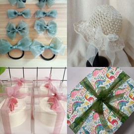 45m Red Organza Ribbon 20mm,Organza Chiffon Ribbon,Clear Chiffon Ribbon Hair Ribbon Gift Wrap Ribbon Organza for 2023 King Charles III Coronation Decorations,Gift Wrapping DIY Crafts,Hair Bows