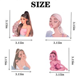 4PCS Ariana `s Music Grande Cartoon Styles Air Fresheners Car Hanging Decoration Accessories Car Rearview Mirror Pendant for Best Fans Men Women Gifts