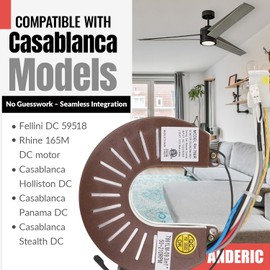 Anderic fit for Casablanca G105301000 RH-786R Stealth Ceiling Fan Remote Receiver (Receiver Only) - Works with RH787T / RR787T Remote.