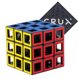 Meffert’s Hollow Cube 3x3x3 Puzzle - Very Difficult Unique 3x3 Cube Style - Includes Crux Sticker
