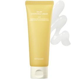 HYGGEE Relief Chamomile Cream - Hydrating Gel Face Moisturizer for Oily Skin - Chamomile Extract and Hyaluronic Acid - Hypoallergenic Vegan Face Cream - Lightweight Gel, 3 fl.oz.