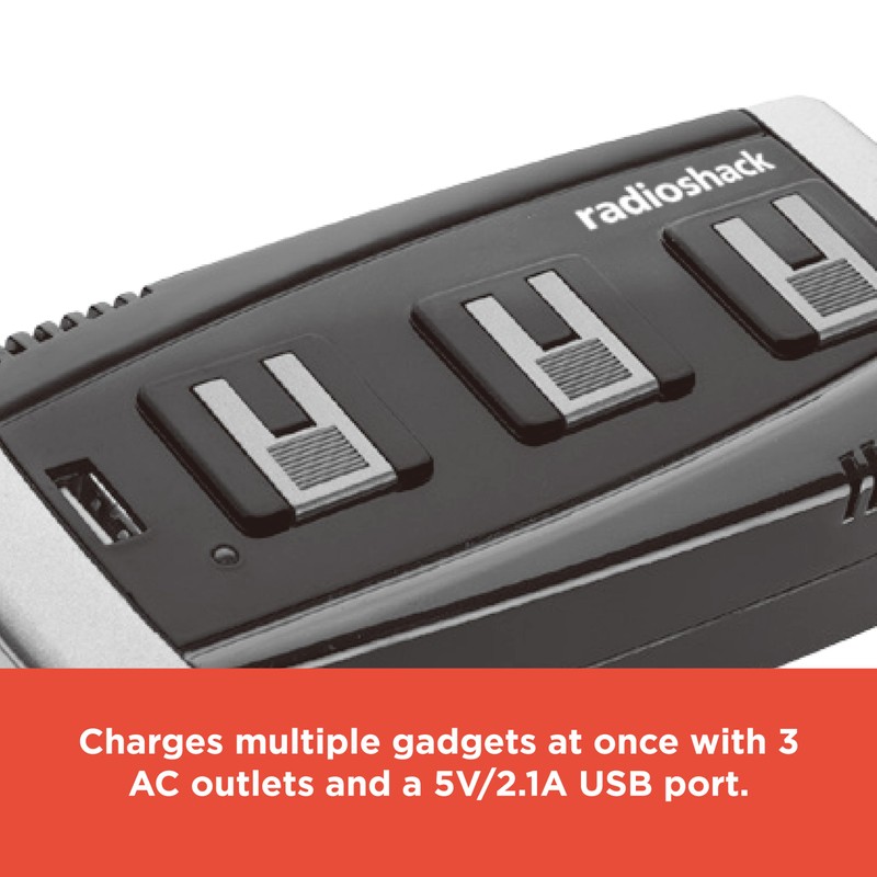 RadioShack 150W Power Inverter, 3-Plug Adapter with USB