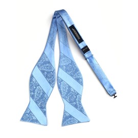 HISDERN Mens Paisley Jacquard Pocket Square Wedding Party Self Tie Pocket Square One Size, blue