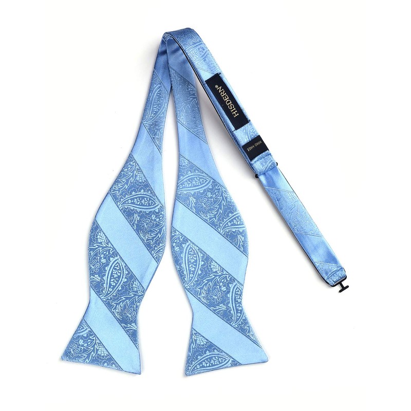HISDERN Mens Paisley Jacquard Pocket Square Wedding Party Self Tie