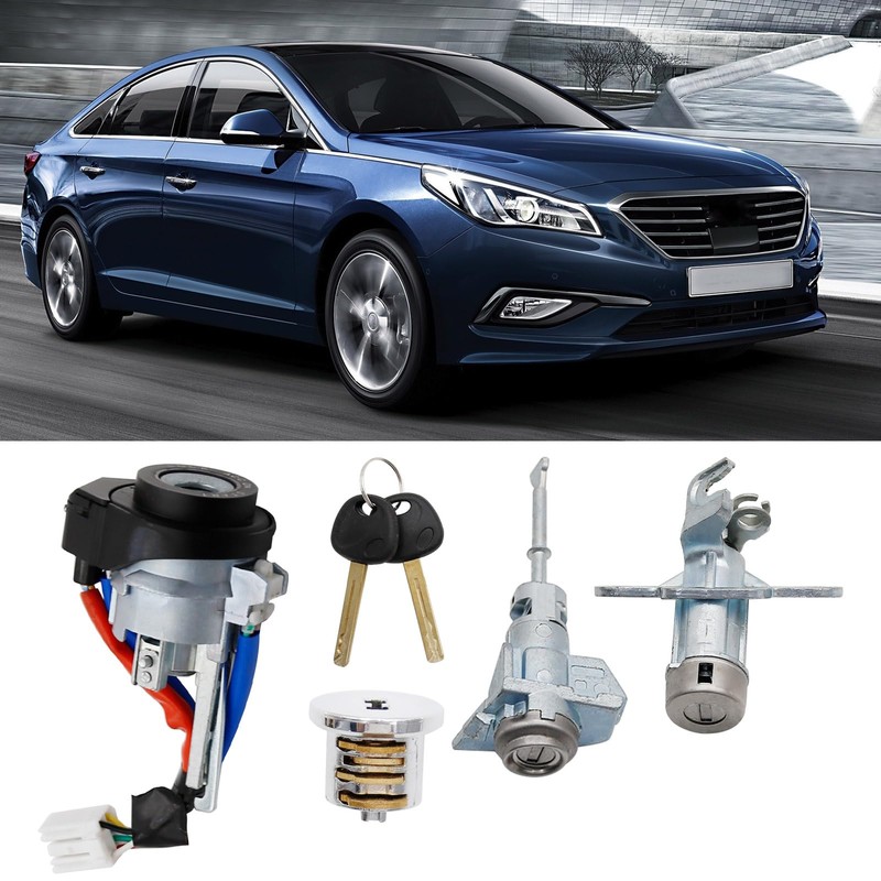 Full Door Lock Ignition Switch Cylinder, Replacement for Hyundai Sonata
