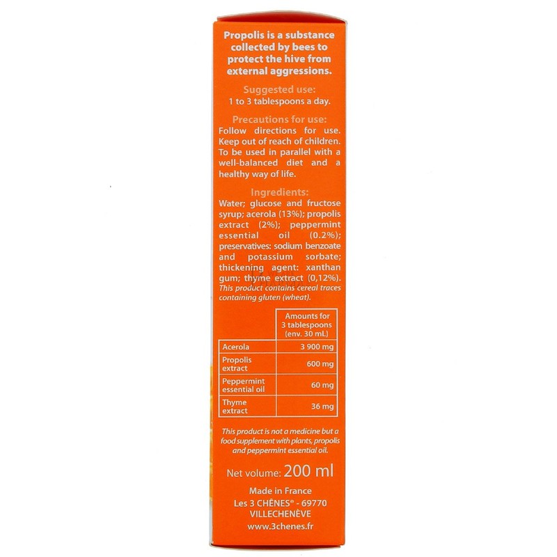 3 Chênes Propolis Syrup Respiratory Tract Well Being & Protection