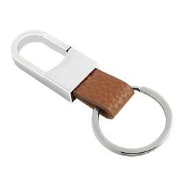 CGEAMDY Pack of 2 Car Key Fobs, Leather Key Fob, High-Quality Genuine Leather with Rings, Car Key Ring Accessories (Brown)