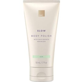 European Wax Center Travel Slow Hair Growth Aloe Body Polish, exfoliante corporal hidratante y exfoliante, previene pelos y protuberancias encarnadas,