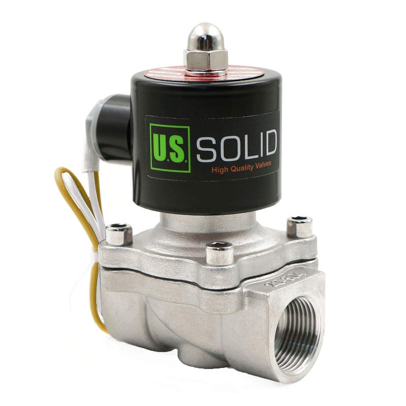 U.S. Solid Stainless Steel Electric Solenoid Valve 110VAC Normally Closed
