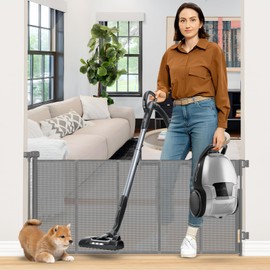 26 Inch Tall Step Over Retractable Pet Gate with Support Beam 55" Wide Retractable Dog Gates for The House Short Dog Gate Outdoor Retractable Gate for Dogs Small Retractable Puppy Gates for Doorways