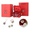 Oso Flor Rosa Eterna Joyero Regalo San Valentin Mama Collar
