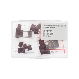 5 Values * 5 Pieces 250V CBB21/CBB22 5% Metallized Polyproylene Film Capacitor Kit 0.1uF 0.22uF 0.33uF 0.47uF 1uF