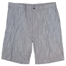 Roundtree & Yorke Men's Big and Tall Dobby Textured Casual Shorts, 9" or 11" Inseam (Blue 710, 42W x 11L)