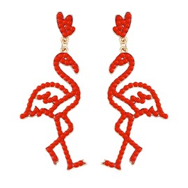 Christmas Flamingo Earrings for Women Christmas Tree Dangle Earrings Snowflake Santa Candy Cane Snowman Penguin Earrings Holiday Winter Earrings Christmas Stocking Stuffers Gifts, Metal, No Gemstone