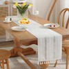 AUAUY Table Runner with Handmade Tassels, Boho Style Beige Weave